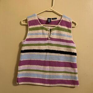 Colorblock Crochet Top with Strings